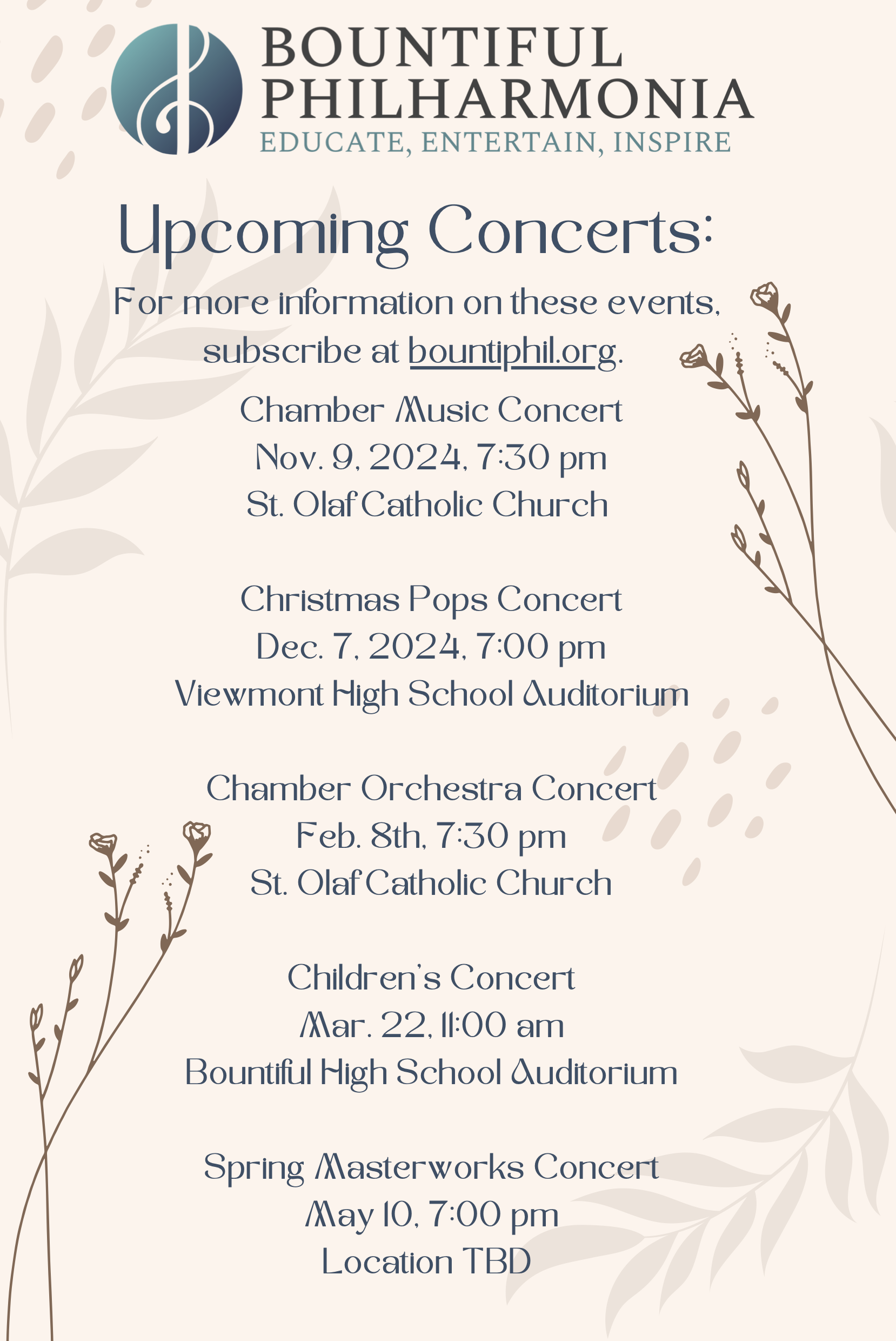 Upcoming Concerts – 2024-2025